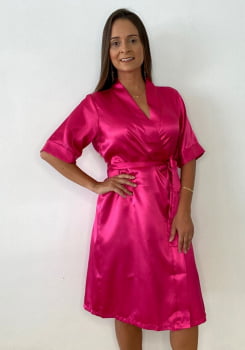 Robe Feminino Longuete em Cetim com elastano - AG16-ELA